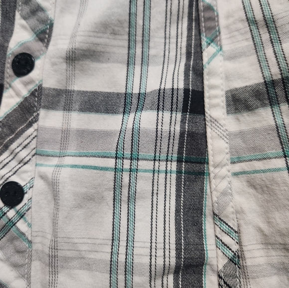 G By Guess Black,White & Teal Plaid Tube Top - Picture 3 of 6